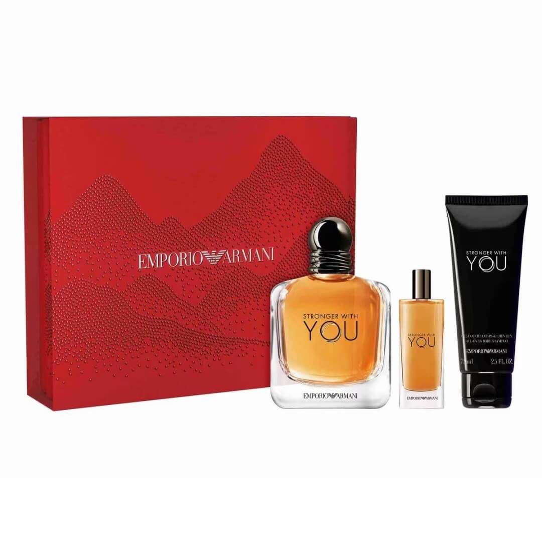 Emporio Armani Stronger With You EDT 100ml 3 Piece Gift Set for Men