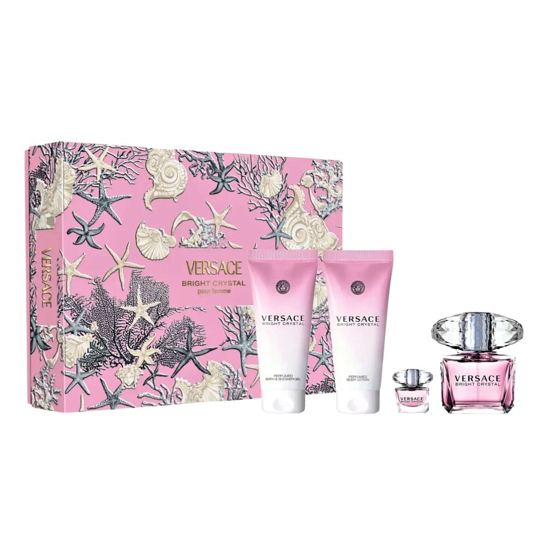 Versace Bright Crystal Pour Femme EDT 90ml 4 Piece Gift Set